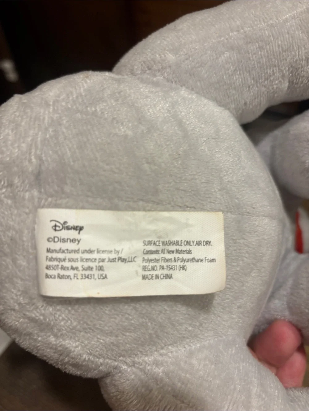 Disney Grey and Pink Dumbo Plush with Yellow Hat